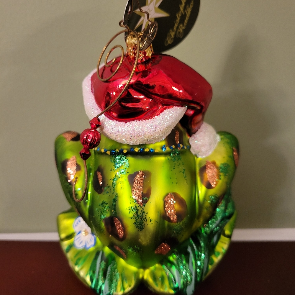 Christopher Radko "Ribbit Reader" Ornament - Picture 3 of 6